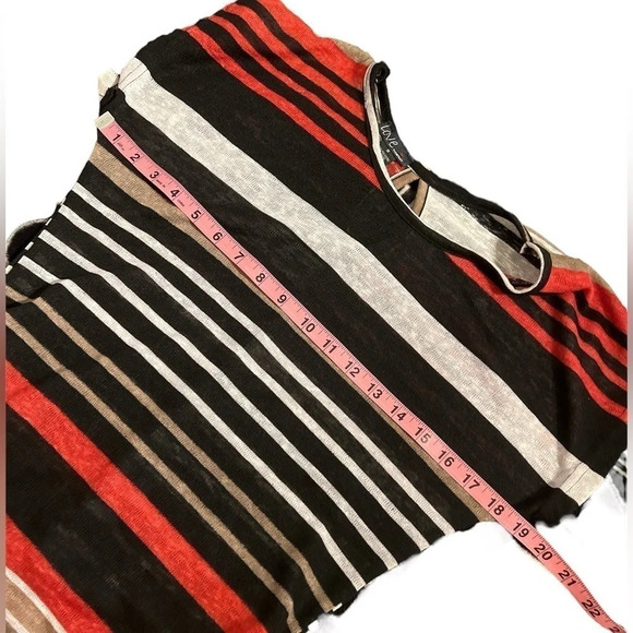 Love by Chesley Striped Top with Fall Colors , Ruching - Picture 6 of 6